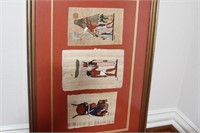 Framed Egyptian Paintings on Parchment