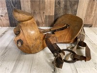 Antique Wooden Saddle Frame