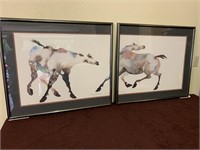 Vintage 1980s Painted Ponies Framed Lithograph
