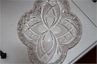 Etched glass serving dish