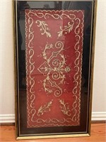 Red and gold thread tapestry from Turkey