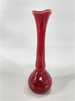 Tall (10") Red Glass Vase
