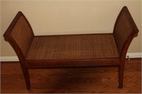 Wood and rattan bench from pier one