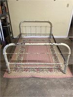 Antique Iron Bed is Full Size w/ Metal Box Spring