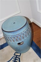 Blue and brown glaze ceramic garden stool