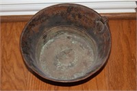 Antique footed copper pot