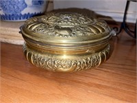 Metal Asian lidded container