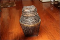 Lidded basket container
