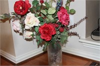Faux flowers in vase