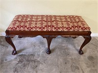 Chippendale Style Upholstered Bench