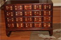 Wood Chinese apothecary chest