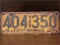 (1) Texas Centennial License Plate, 1936