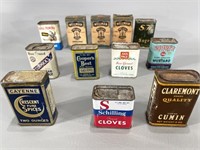 Vintage Spice Tins, etc