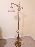 Vintage Ornate French Brass Parlor Lamp