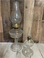 (2) Antique Kerosene Oil Lamps