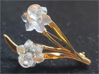 Swarovski Crystal Flower pin. Original box