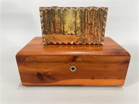 Lane Cedar Trunk Miniature & Wood Trinket Box