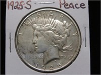 1925 S PEACE SILVER DOLLAR 90%