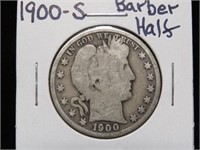 1900 S BARBER HALF DOLLAR 90%