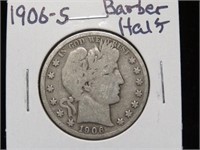 1906 S BARBER HALF DOLLAR 90%