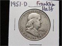 1951 D FRANKLIN HALF DOLLAR 90%