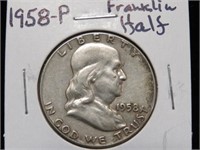 1958 P FRANKLIN HALF DOLLAR 90%