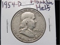 1954 D FRANKLIN HALF DOLLAR 90%