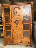 Bavarian Black Forest Hand Carved Armoire