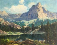 Victor Stanley Matson Painting of Lake & Mountain.