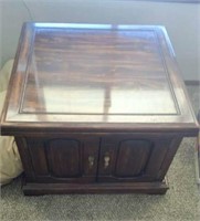 Vintage Wooden Side Table with Underneath Storage