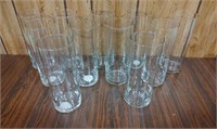 11 Glass Vases, 9 inches Tall