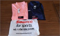 Blue XL Polo, and Salmon L Polo