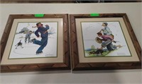 2 Framed Norman Rockwell Prints 19 x 19 inches