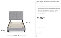 Laval Glacier Twin Button Tufted Bed Frame