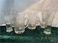 COLLECTION OF SHIP ETCHED GLASSES