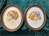 PAIR OF DUNCAN VINTAGE " FASHION WALL PLAQUES"