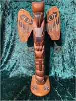 HAND CARVED TOTEM POLE - PAT MCKAY