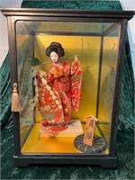 JAPANESE DOLL IN GLASS CASE