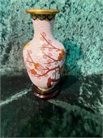 CLOISONNE VASE WITH CHERRY BLOSSOMS