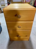 SOLID PINE 3 DRAWER SIDE TABLE
