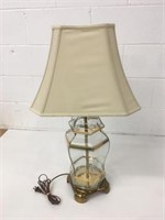 29" Glass & Brass Base Lamp *Missing Top Screw