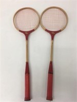 2 Vintage Silver Trophy Badminton Racquets