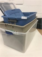 3 Larger Used Storage Totes w/Lids