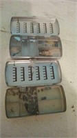 (2) Vintage Metal Small Tackle Boxes