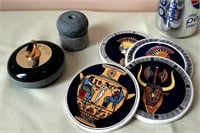 Curling items and Coffee Coasters from Greece