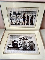 2 Papyrus Art framed pictures