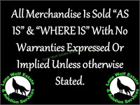 All Items Sold "As Is" & "Where Is"