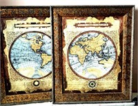 2 Framed pictures of the World