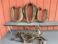 Antique horse collars and horse tack