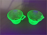 Vaseline Glass Cups -2 Vintage